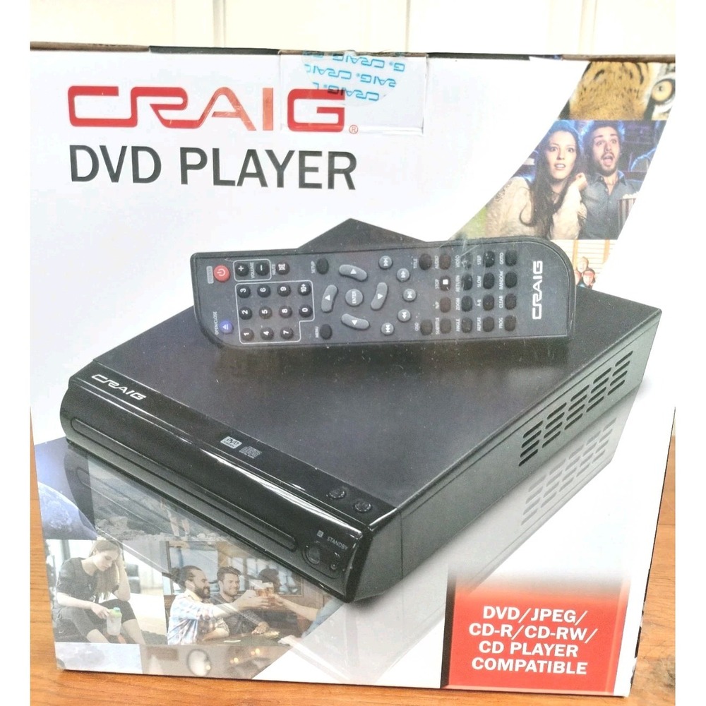 Craig CVD512a‎ Compact DVD Player with Remote Control & Cables Open Box